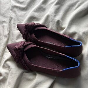 Rothy's Women's Plum Flats with Blue Accents